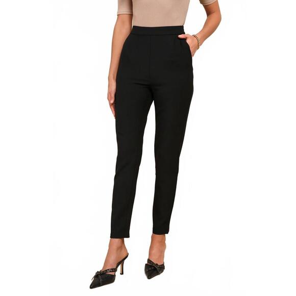 Lulus Pants - Lulus Kick It Black High-Waisted Trouser Pants - XL